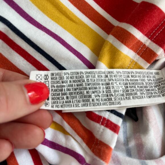 Forever 21 Rainbow Stripe Crop Top Size Large - Picture 3 of 6